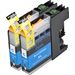 Pack de 2 Brother LC203 cartouches d'encre haute capacité compatibles cyan (remplace LC201)
